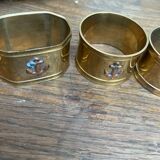 6 ronds de serviette en laiton