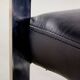 Steel armchair with leather upholstery