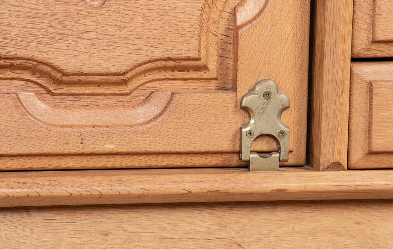French enfilade in solid oak by Guillerme and Chambron 1960.