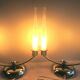 2 art deco lamps with 2 lights, chrome metal, 1930 design