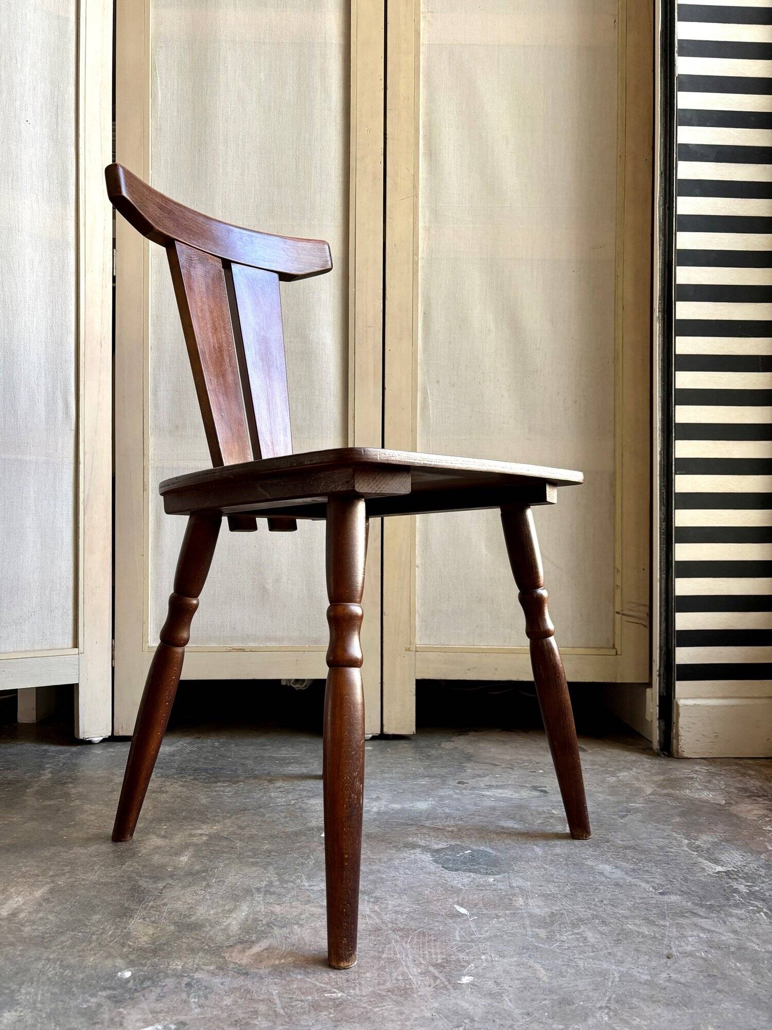 Brutalist chair in dark wood