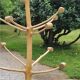 Brutalist coat rack on boxwood stand