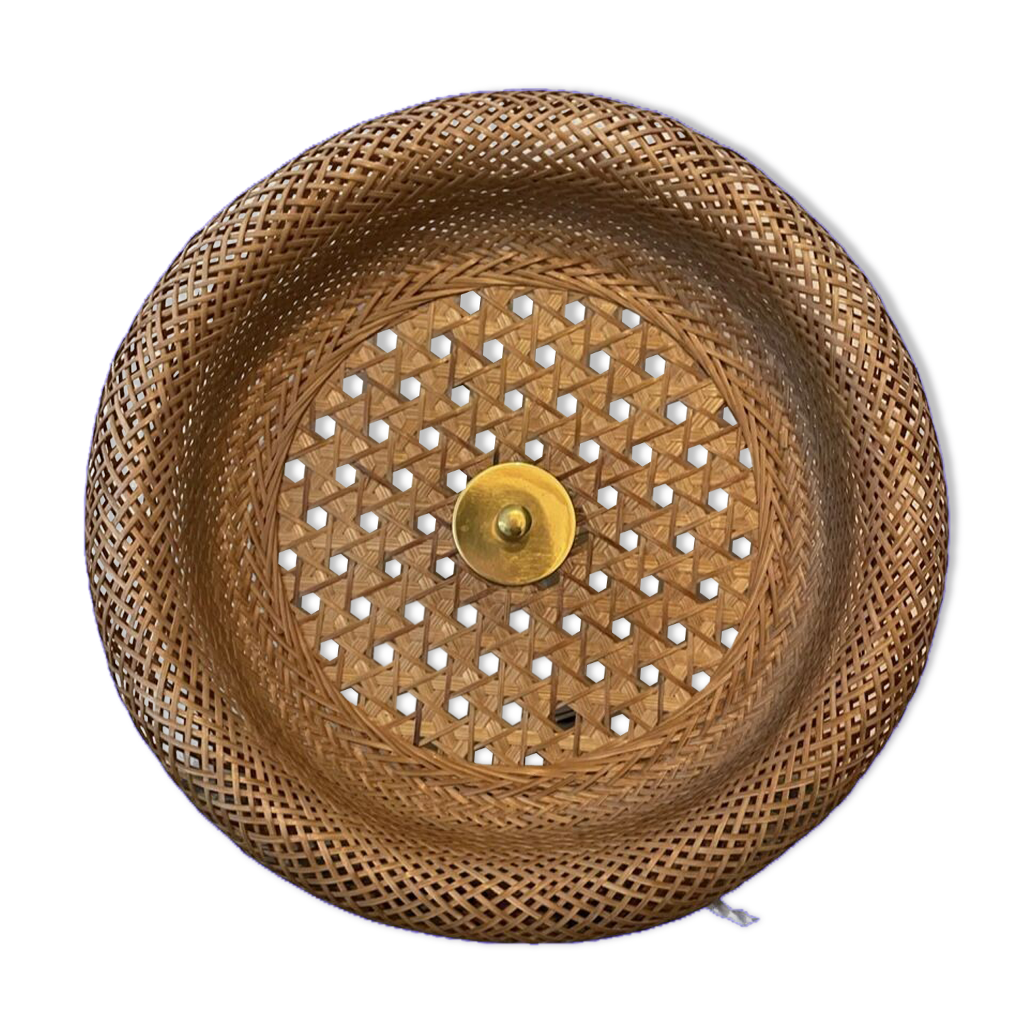 Vintage wall lamp in electric braided wicker to new