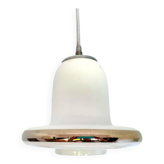 Danish Modern opaline glass hanging lamp