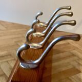 Vintage wooden wall coat rack - 4 hooks.