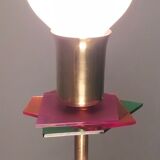 Brass, varnished metal and plexiglas floor lamp "alberelli" by c. la gaipa, 2020