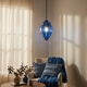 Wrought Iron Blue Murano Glass Light Pendant 1980’s