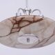 Art Deco Chandelier in Aluminium and Marbled Glass, Czech, 1940s