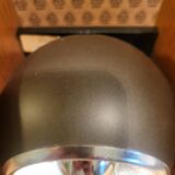 2 white eye lamps, wood, metal, vintage, Germany