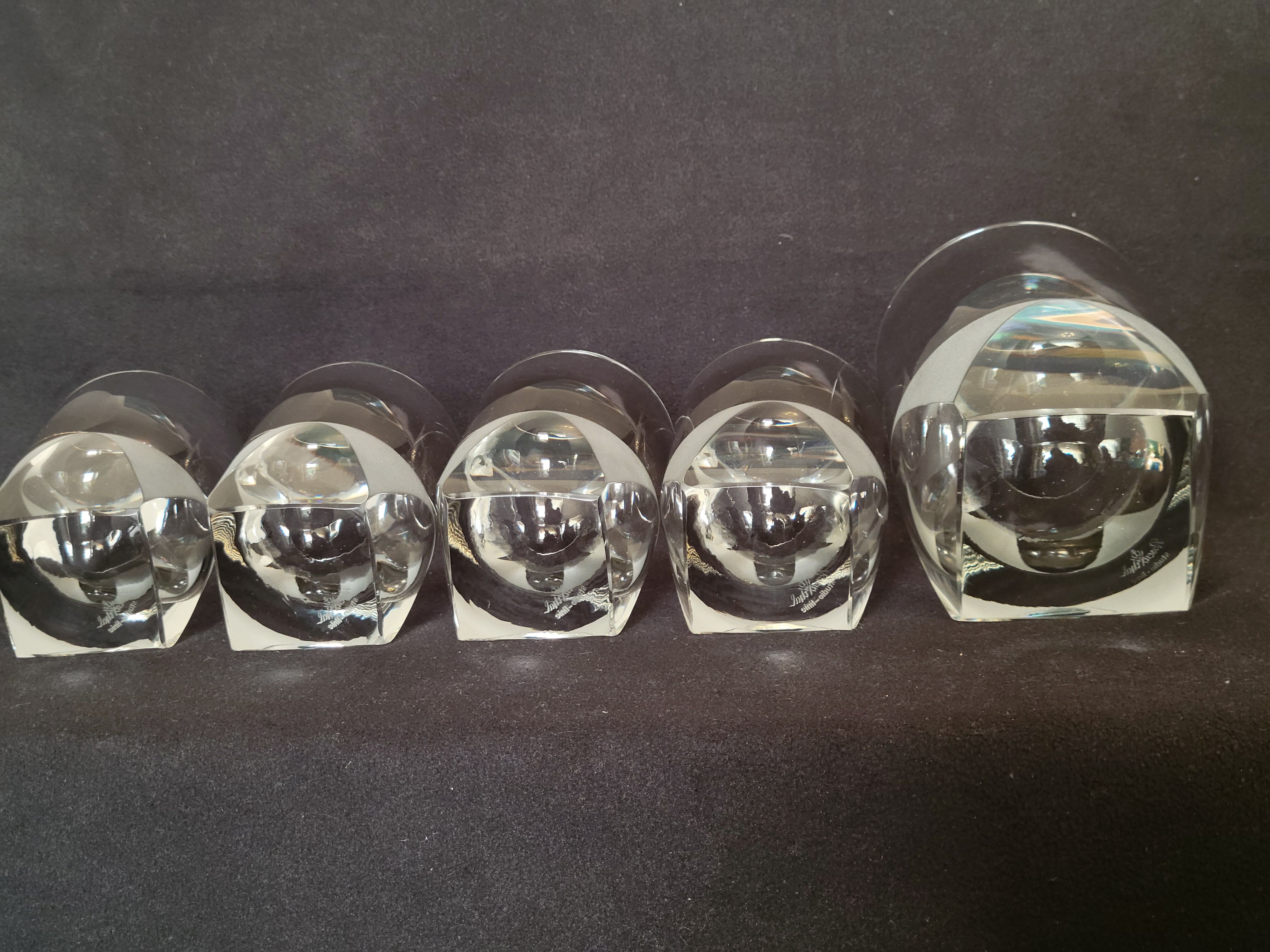 4 Rosenthal crystal whisky glasses + ice bucket + 2 shot glasses