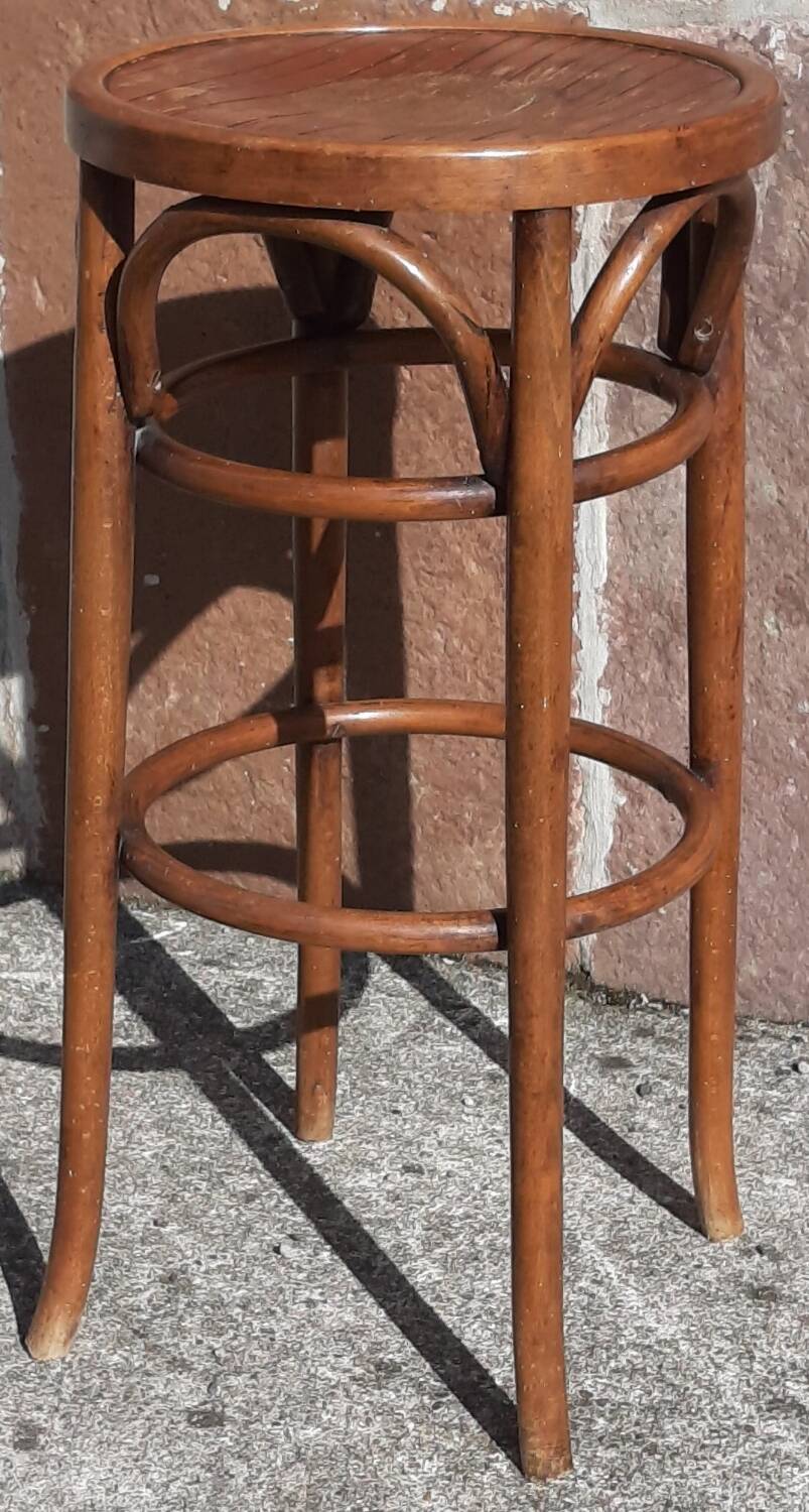 Tabouret de bar en bois courbé (style Thonet)