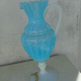 Italian pitcher in blue and white opaline