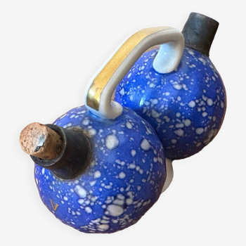 Huilier - vinaigrier art-deco en céramique de valence