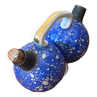 Huilier - vinaigrier art-deco en céramique de valence