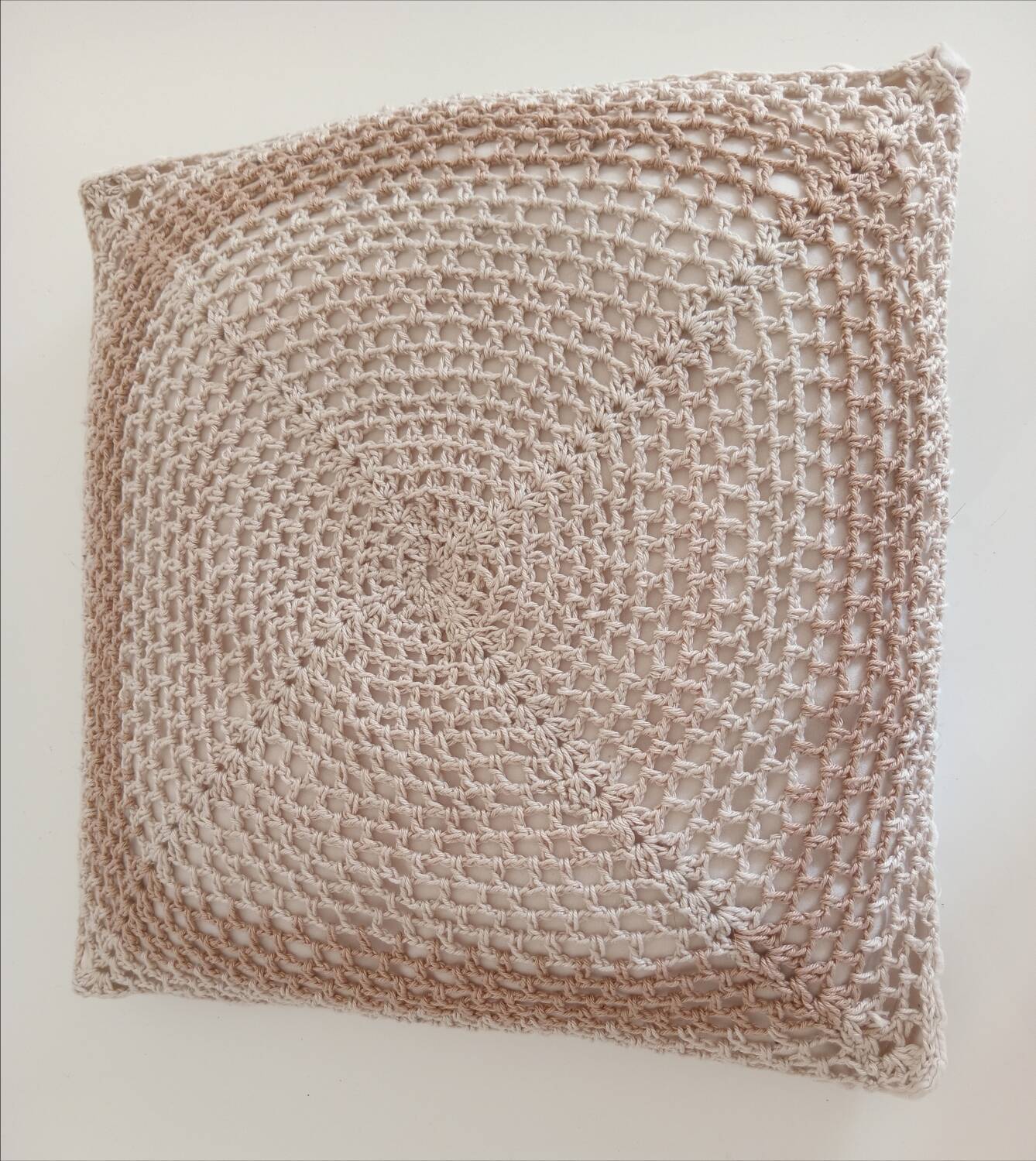 Pair of crocheted cushions