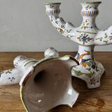 Moustiers earthenware candlesticks