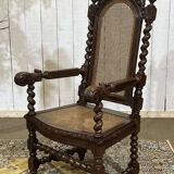 Louis XIII style armchair in oak - early 20th century