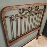 Oak and brass headboard from the 20s-30s