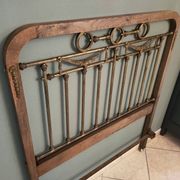 Oak and brass headboard from the 20s-30s