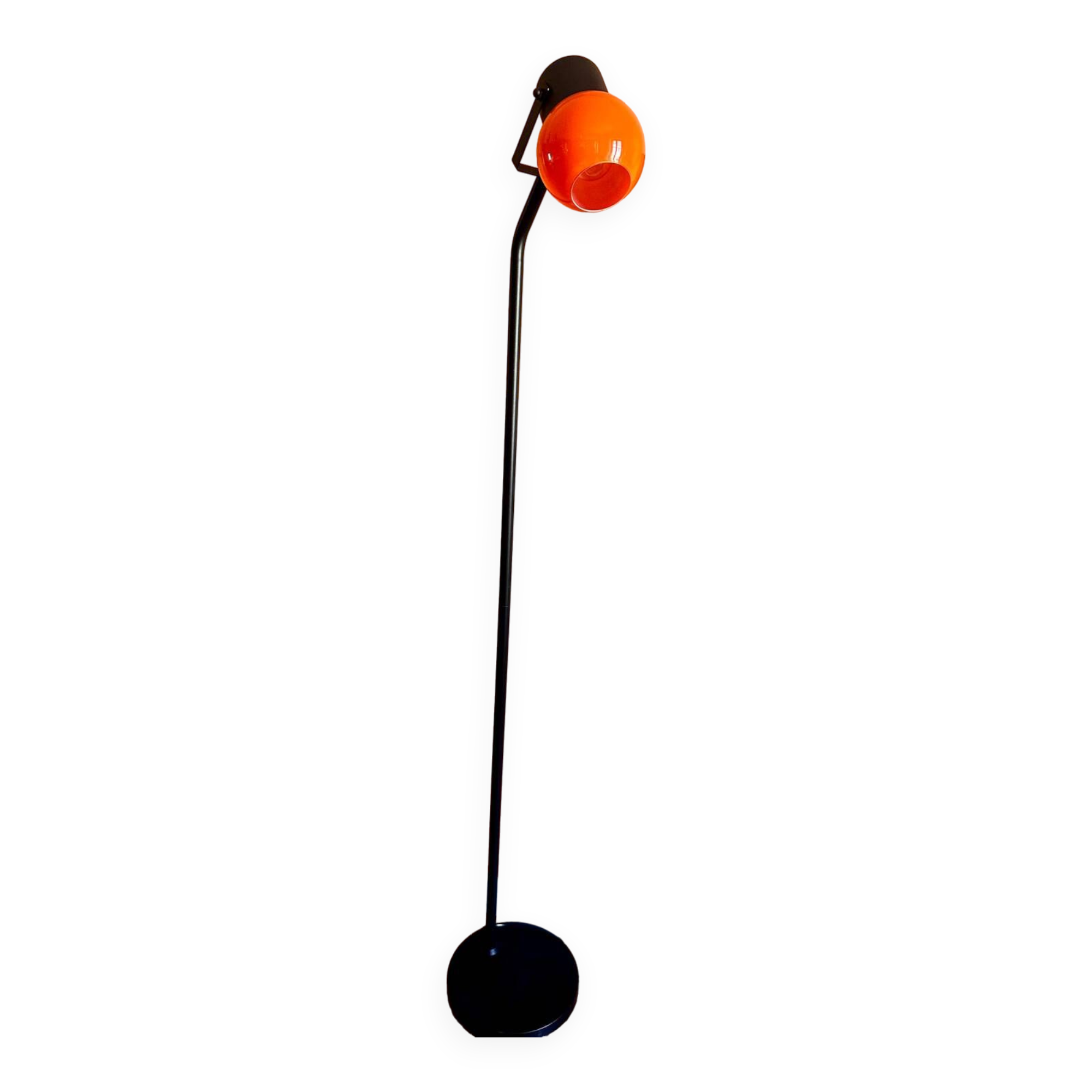 Vintage orange opaline design floor lamp