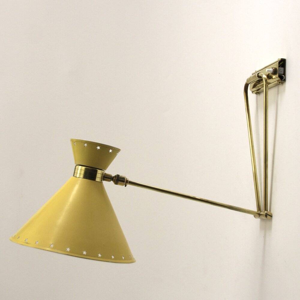 Diabolo wall light, René Mathieu for Maison Lunel, around 1950.
