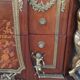 Louis XVI style commode in beech, bronze and marble.