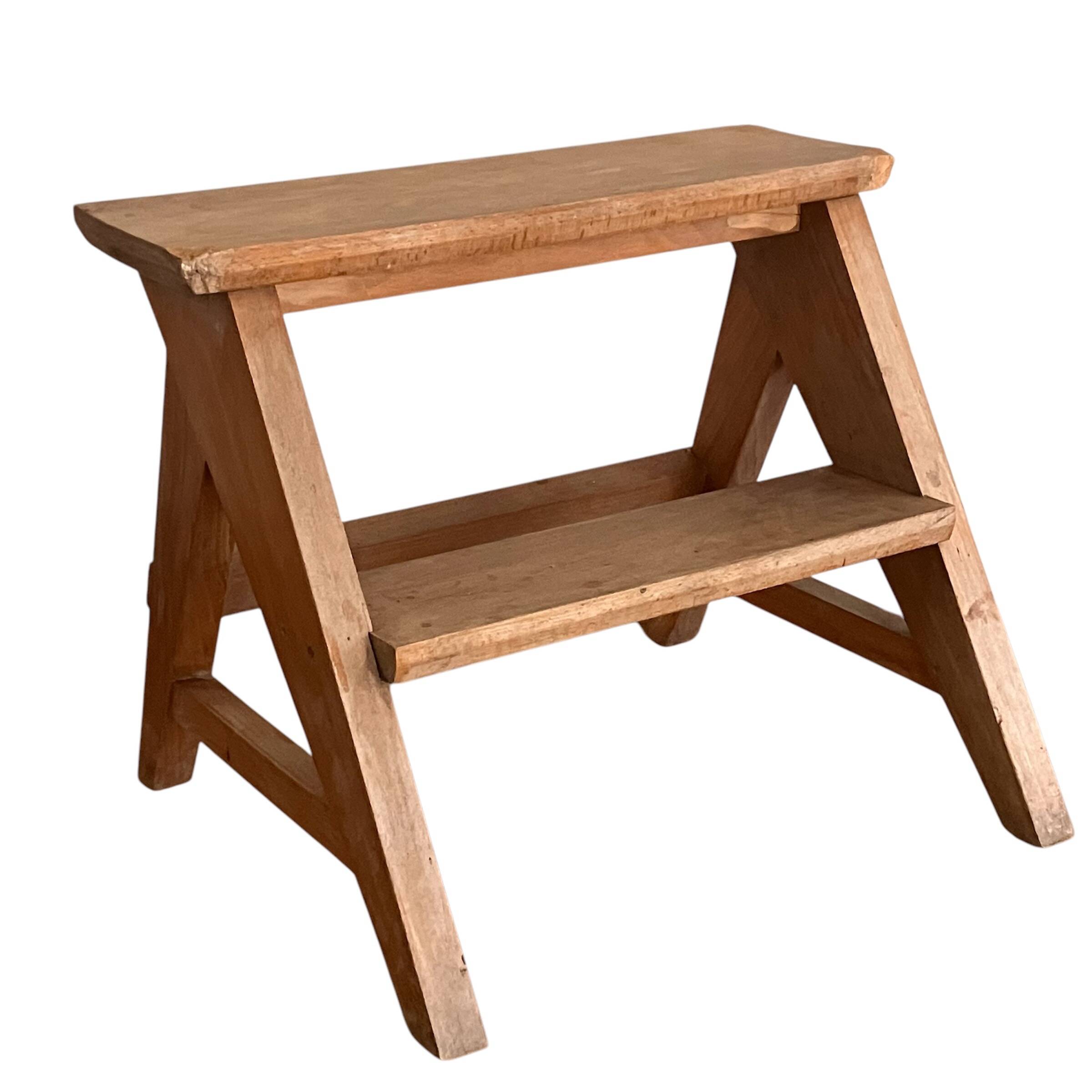 Step stool, small wooden workshop stepladder