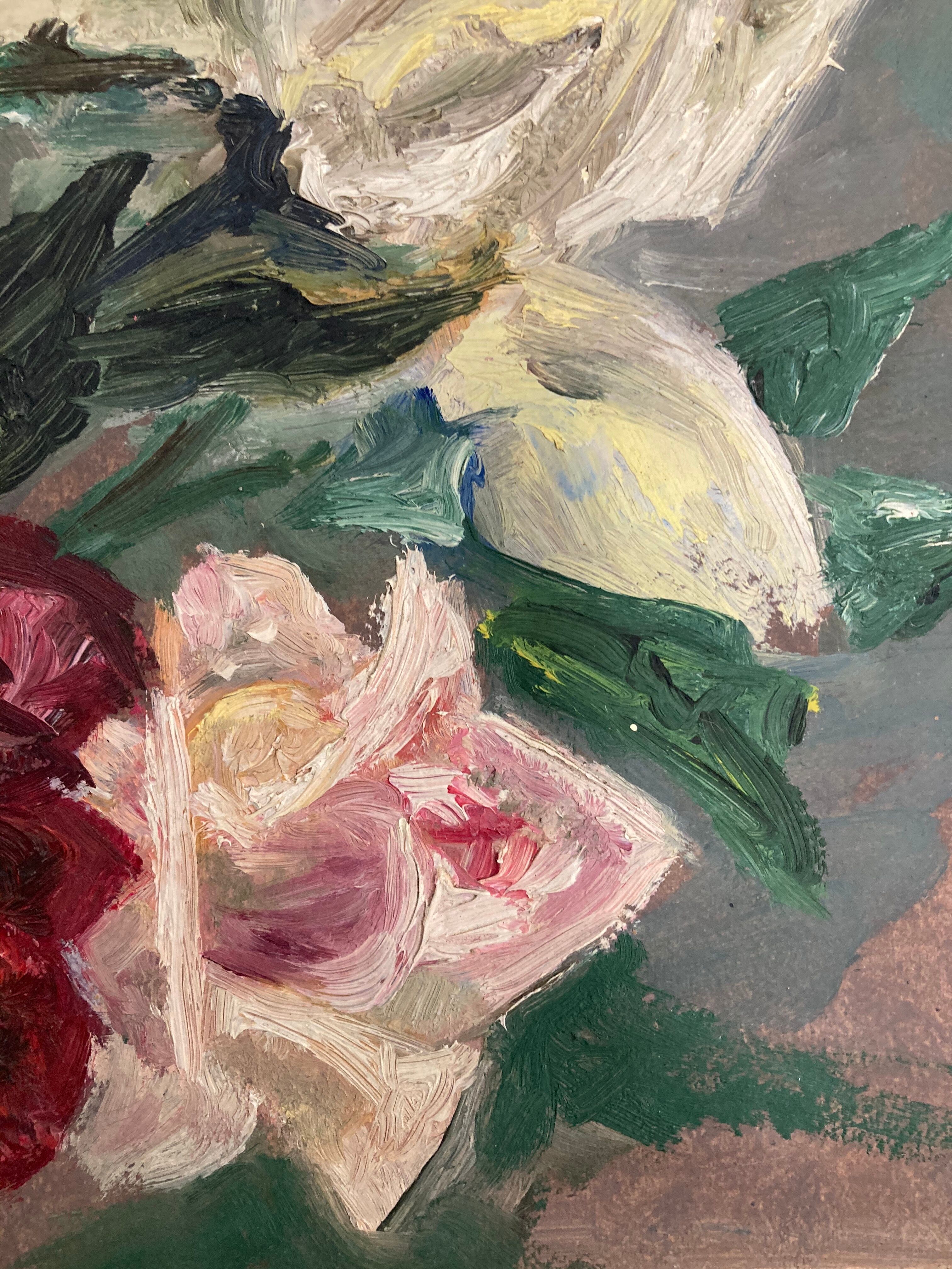Peinture aux roses vintage