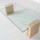 Mid-Century Modern Coffee Table, Glass and Travertine, Italy, 1970S