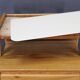 1960s mid-century maple nightstand with milky glass shelf, restored, Czechoslovakia