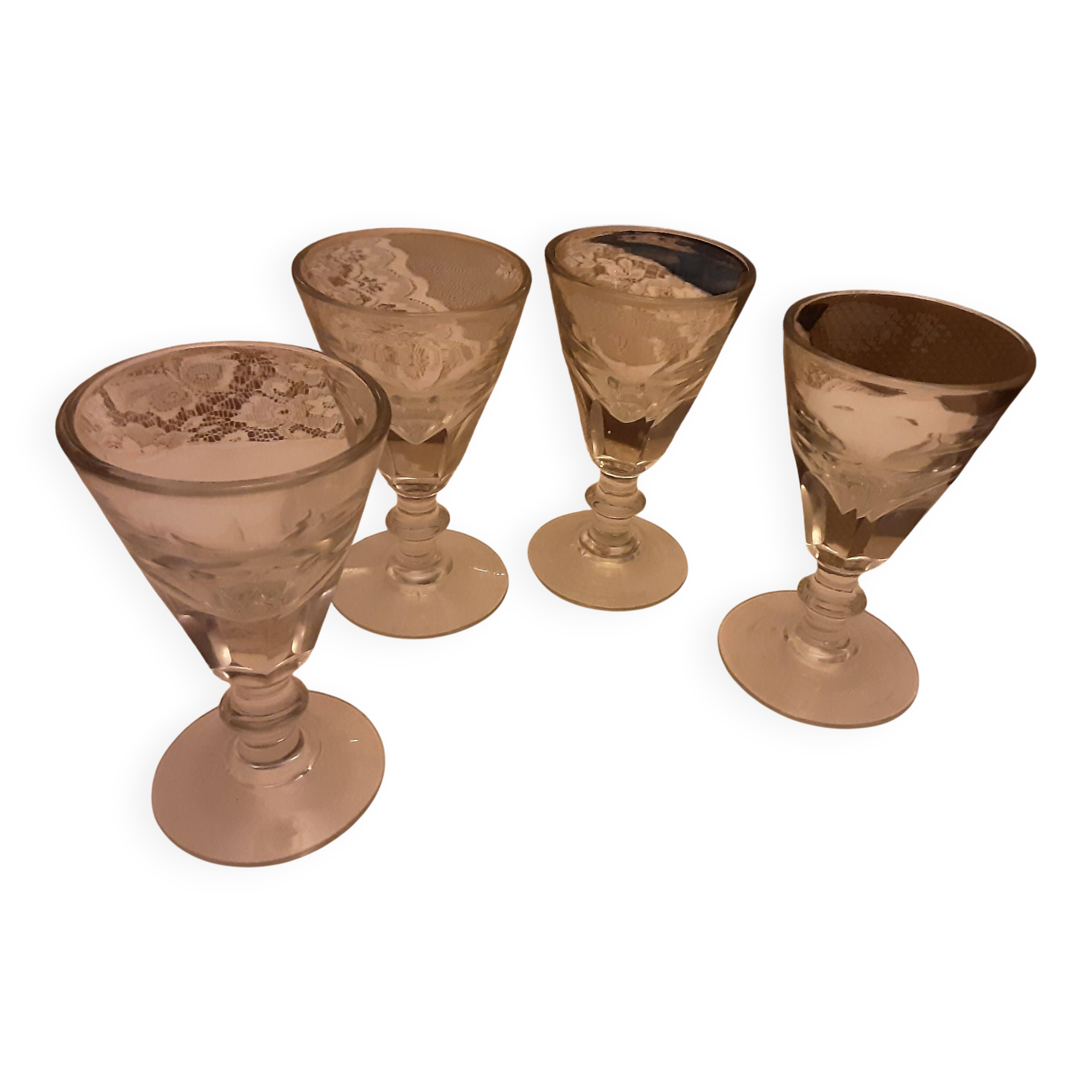 Thick, old bar glasses for aperitif