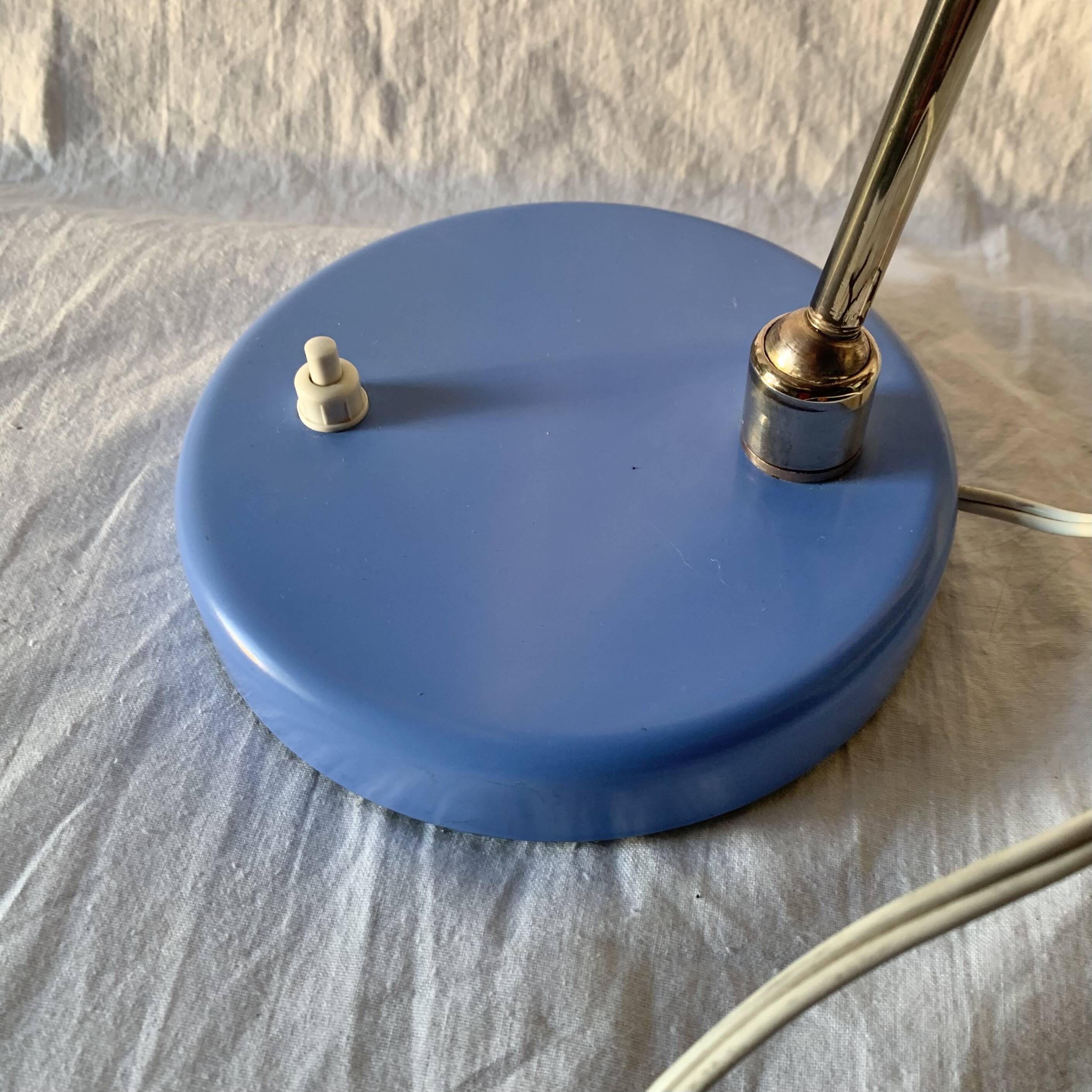 Lampe en métal bleu, 1960