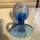 Set of 4 Stemmed Glasses Moulded Blue Marine Decor 1960s Vintage
