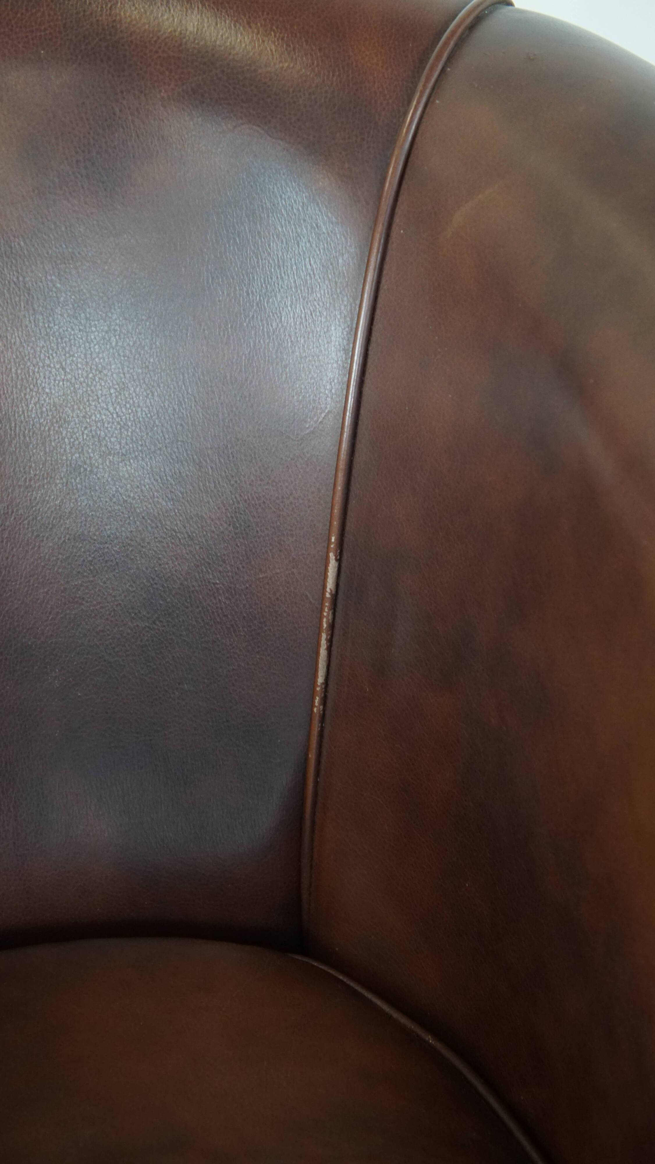 Cow leather club chair in English style