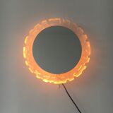 Hillebrand vintage Lucite wall mirror with backlight , 1970's , Germany