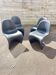 Set of 4 black Verner Panton Vitra chairs.
