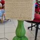 Vintage enamelled ceramic lamp from 1970