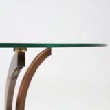 Table d'appoint Hollywood Regency par Belgo Chrom, Belgique vers 1980