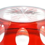 Art Deco bonbonniere, ruby glass, brass, Germany, 1930s