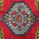 Red rug handwoven wool tukish carpet area rug 49x90cm