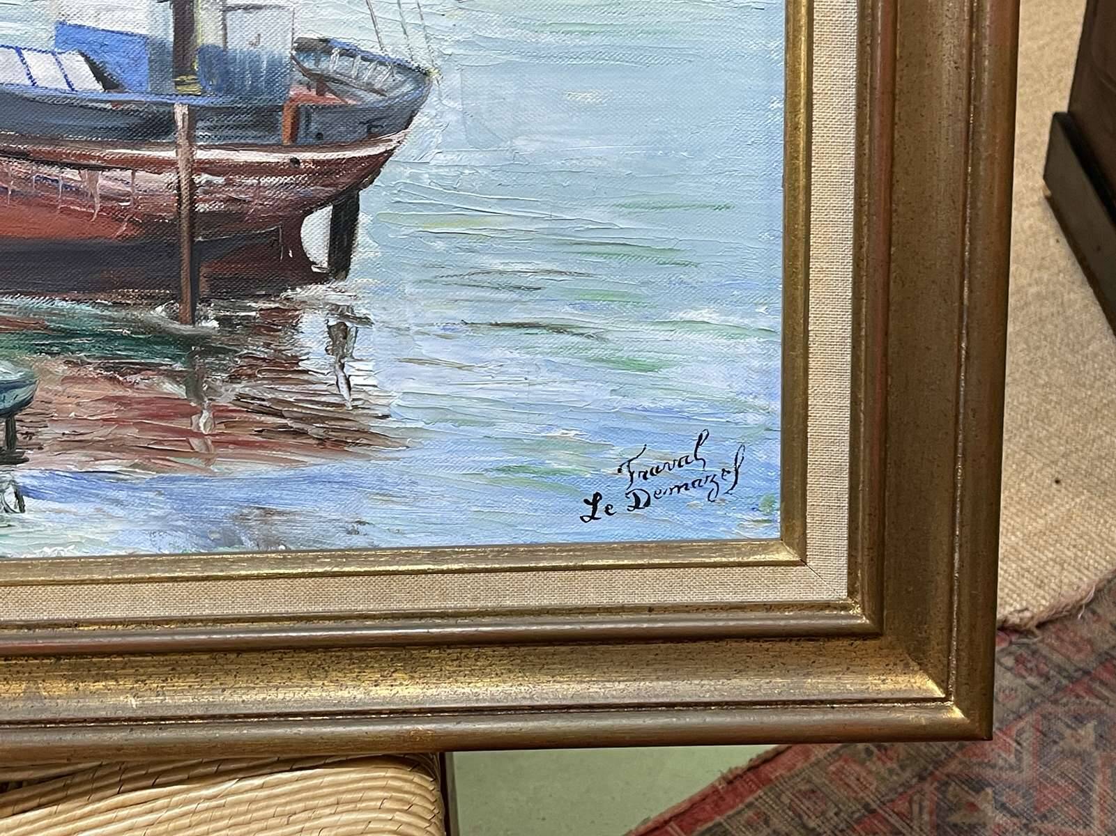 Huile sur toile signée FRAVAL LE DEMAZEL - Bord de Mer - Paimpol