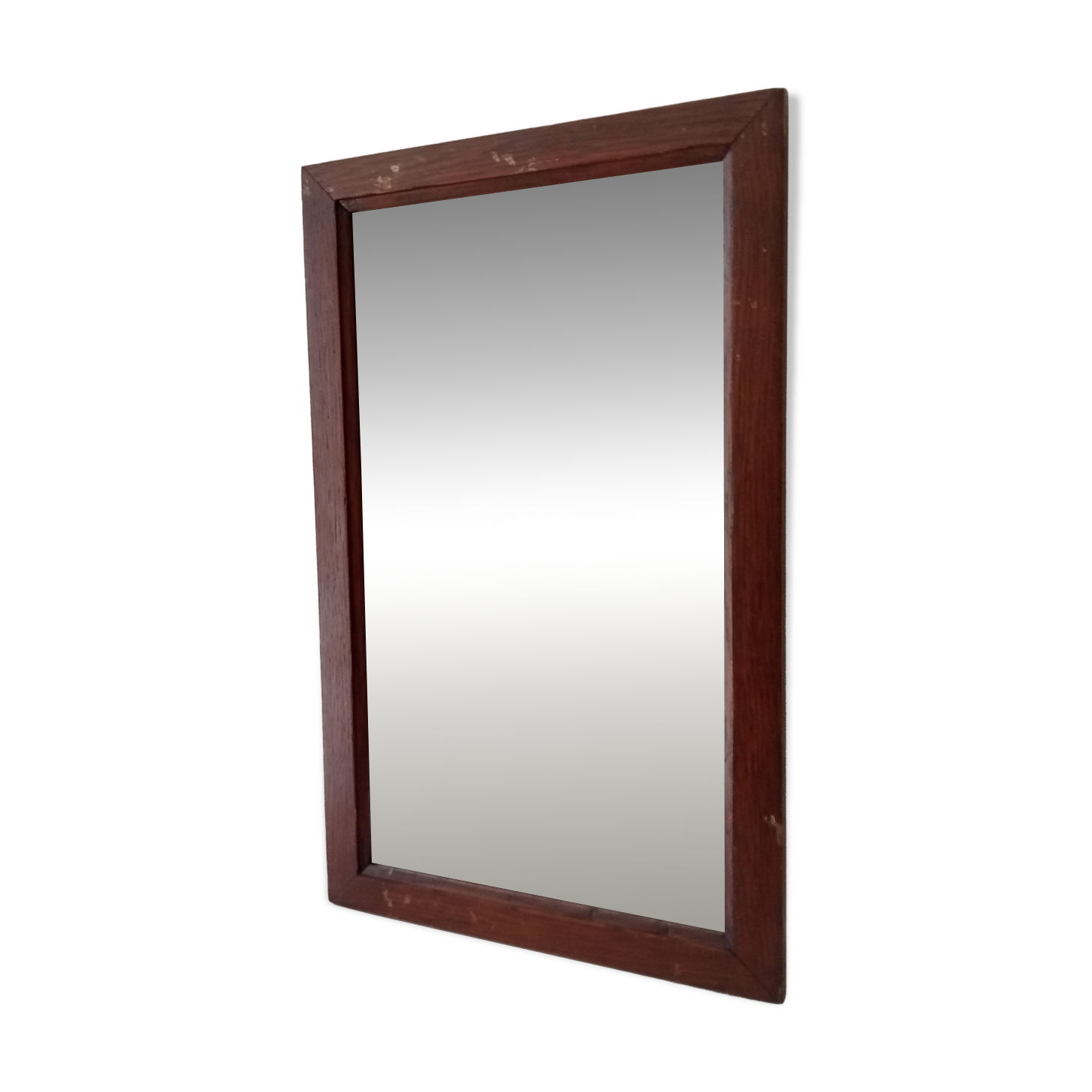 Vintage rectangular mirror in solid wood