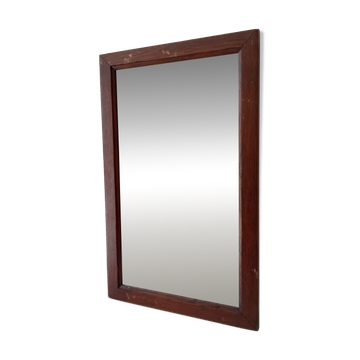 Vintage rectangular mirror in solid wood