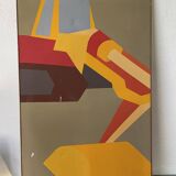 Abstract backhoe canvas