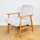 Armchair 'Lis', 1970s, beige light wood, design by Henryk Lis