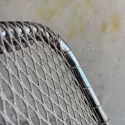 Set of two vintage folding chairs with an aluminium wire frame.