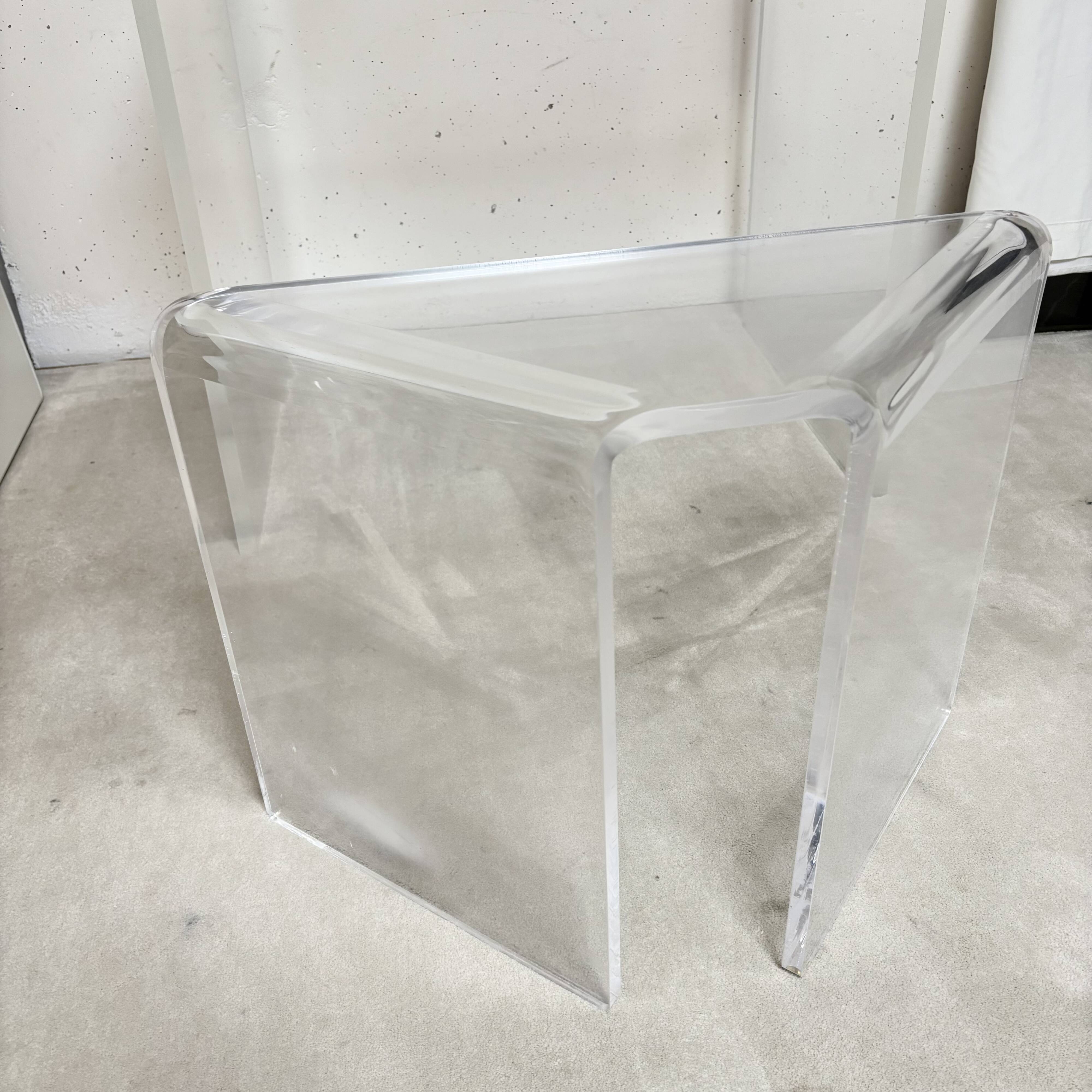 Plexiglass desk, dressing table and stool, 1970