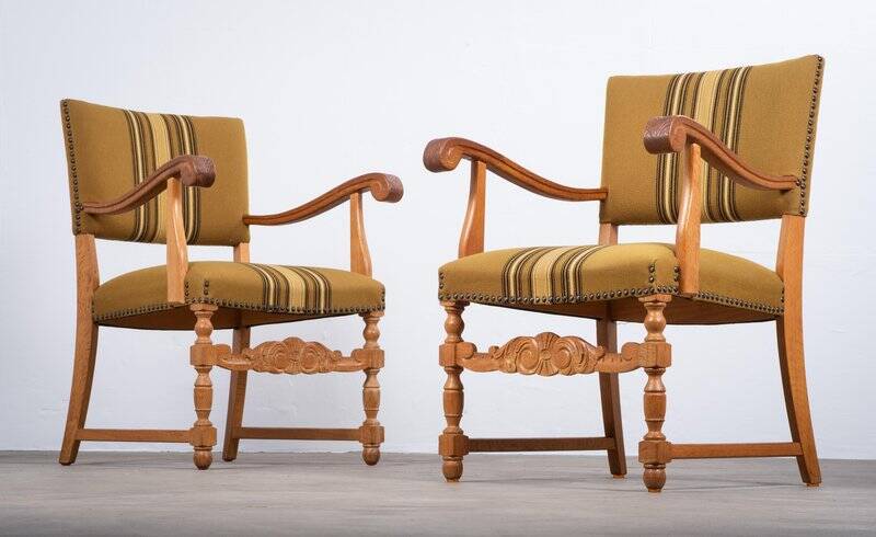 Fauteuils en chêne, Danemark, années 1960, ensemble de 2