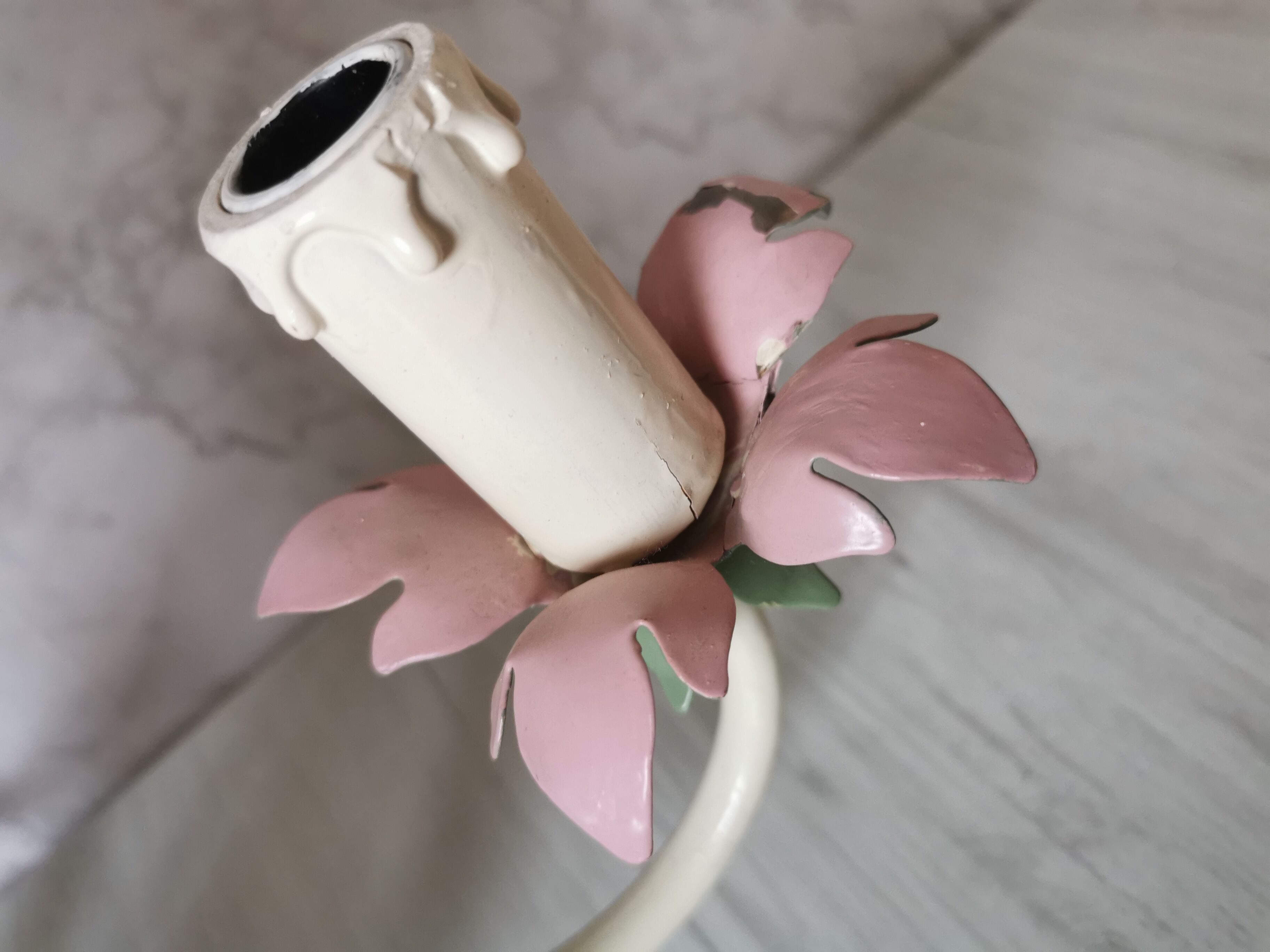 Lustre iron and painted sheet flowers camellias