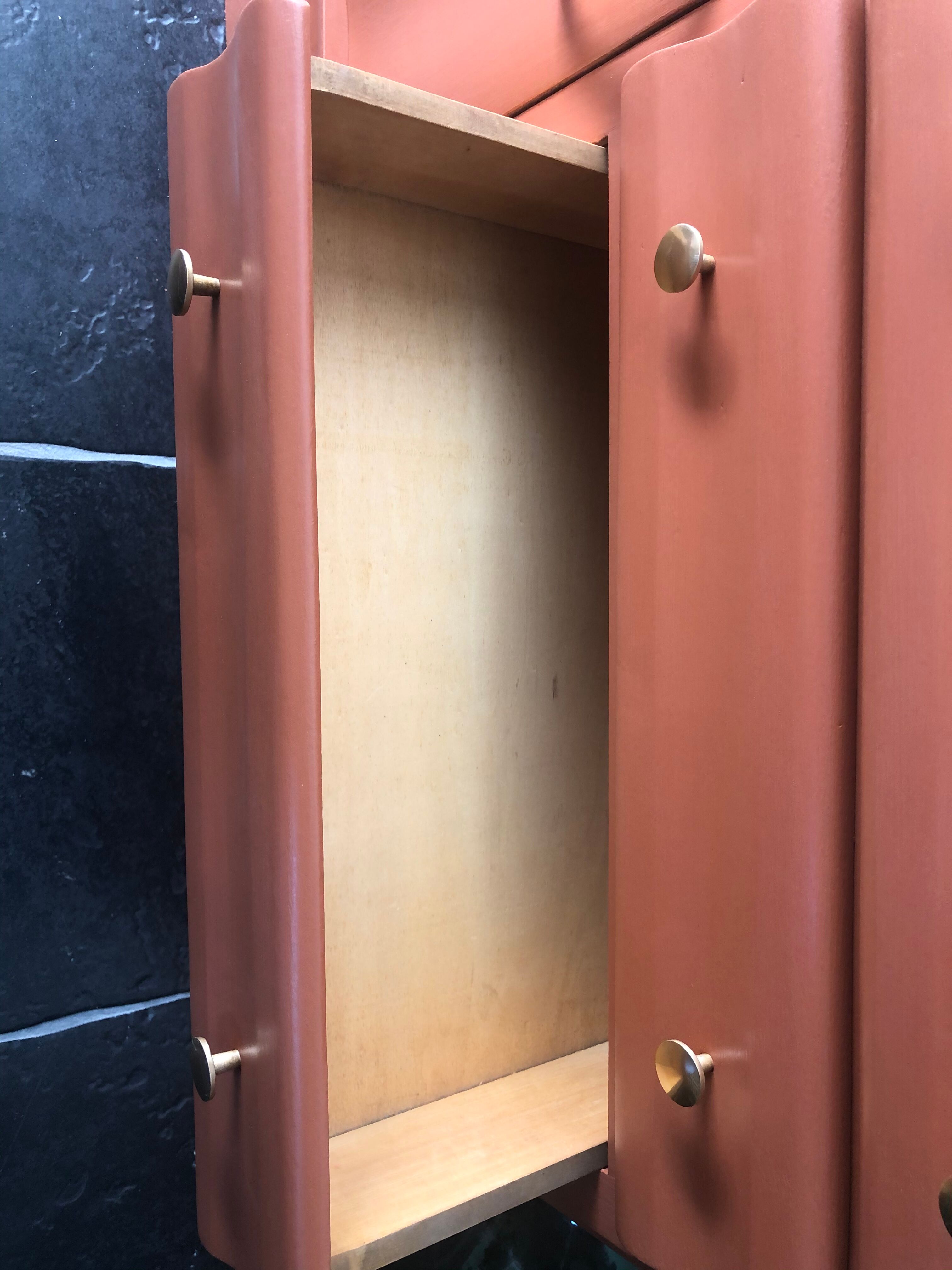 Terracotta vintage chest of drawers